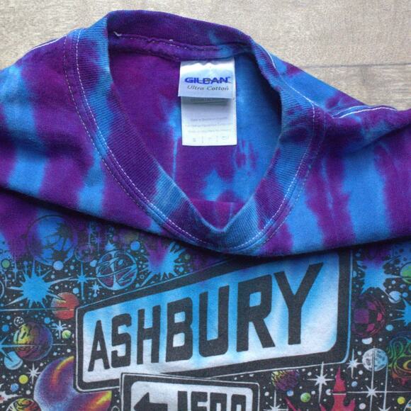 Haight/ Ashbury Blue & Purple Tie Dye Shirt Double Sided Ralph Hawke Manis - Picture 3 of 5